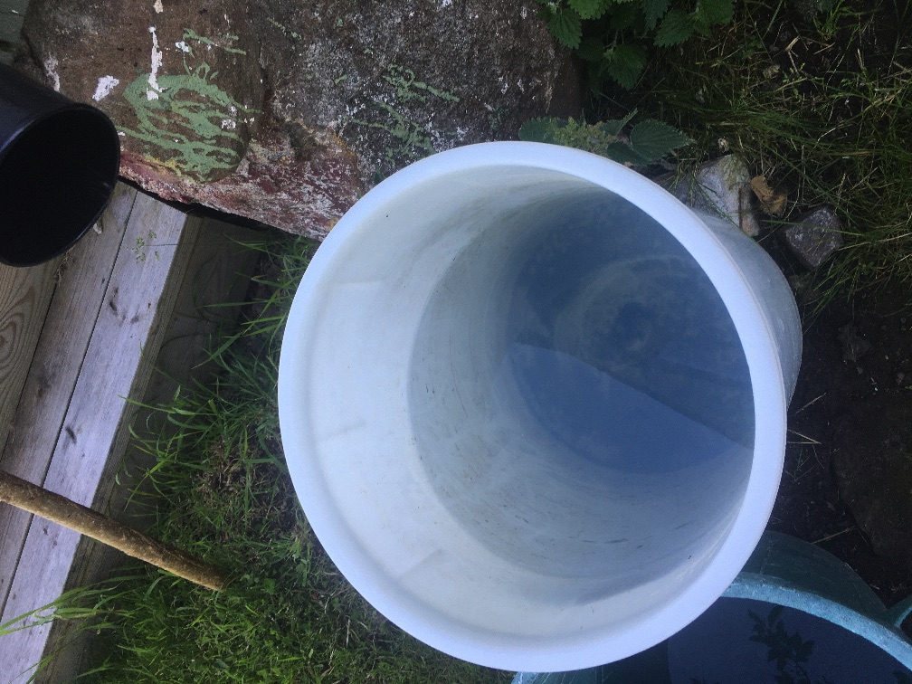 Soap in rainwater barrel to prevent mosquitos